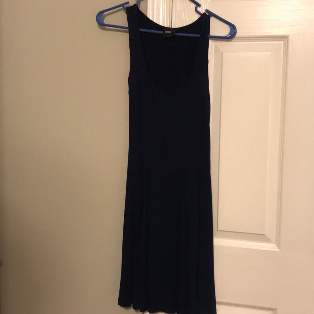 Navy fit flare dress